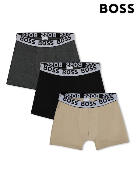 BOSS Natural Logo Boxers 3 Pack (AN6363) | £39