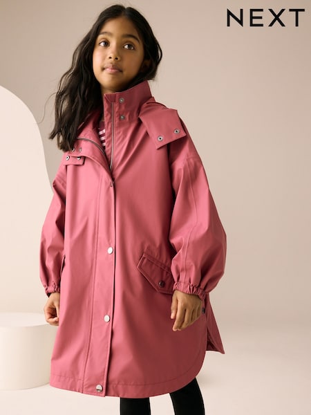 Berry Red Waterproof Raspberry Trench Coat (3-16yrs) (AN6417) | £36 - £46