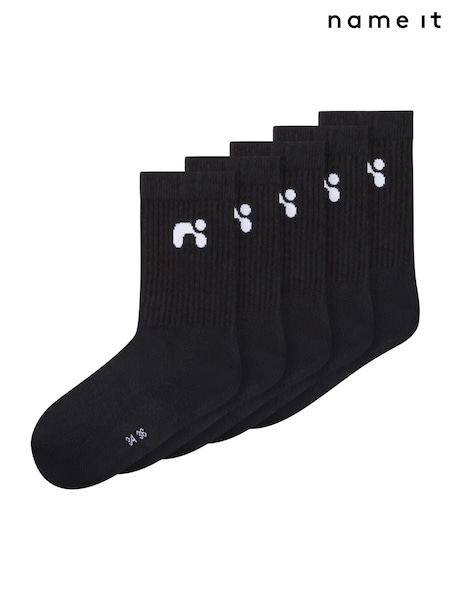 Name It Black Kids Cotton Socks 5 Pack (AN6445) | £12