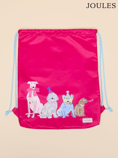 Joules Adventurer Pink Dog Drawstring Bag (AN6461) | £15