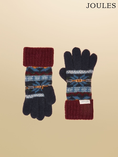 Joules Kids' Riley Multi Navy Fair Isle Gloves (AN6469) | £12.95