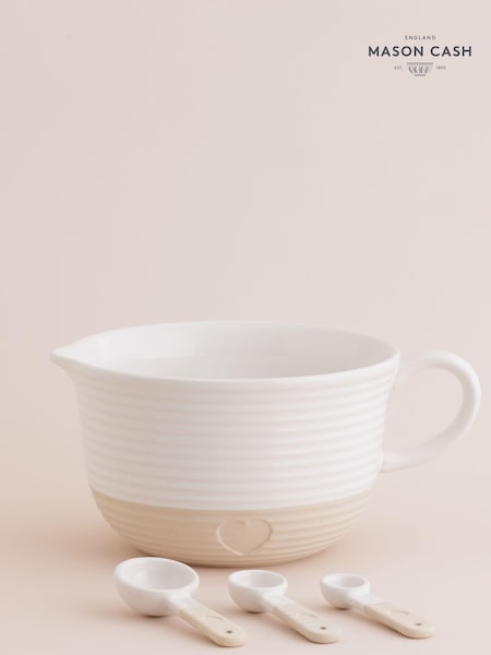 Mason Cash Cream Rustic Charm Batter Bowl and Measuring Spoon Set (AN6516) | £38