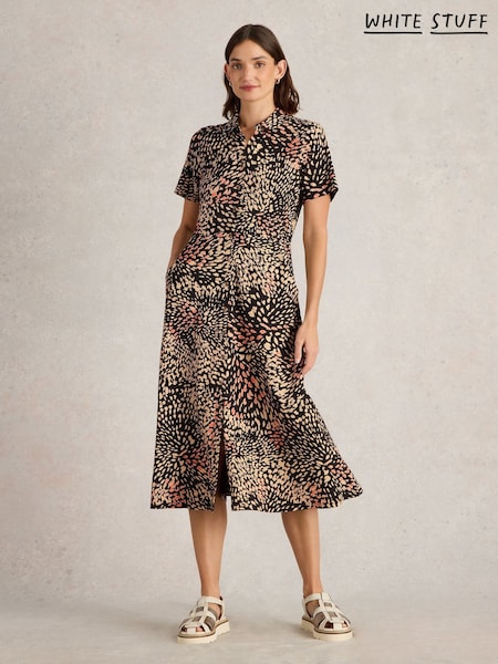 White Stuff Black Rua Jersey Shirt Dress (AN6582) | £65