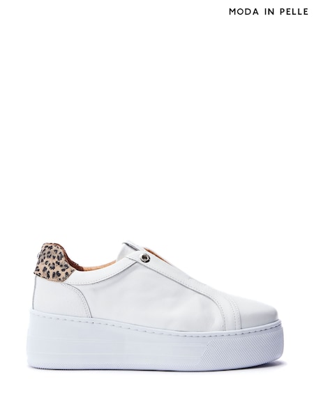 Moda in Pelle Aneeba Elasticated Front Chunky Leather Trainers (AN6633) | £99