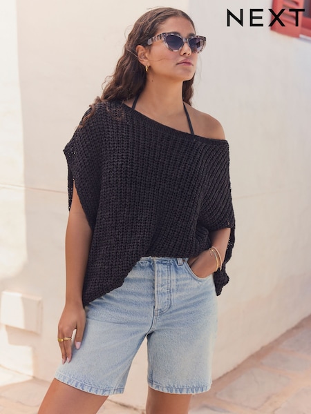 Black Slouchy Knit Tank (AN6769) | £35