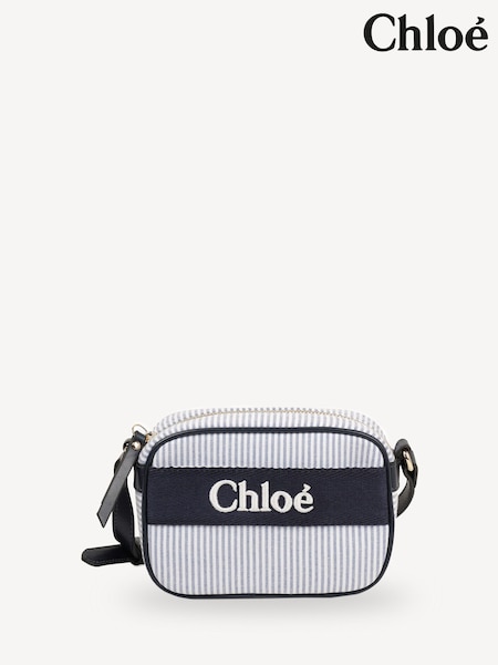 Chloé Blue Stripe Cross-Body Bag With Logo (AN6778) | £115