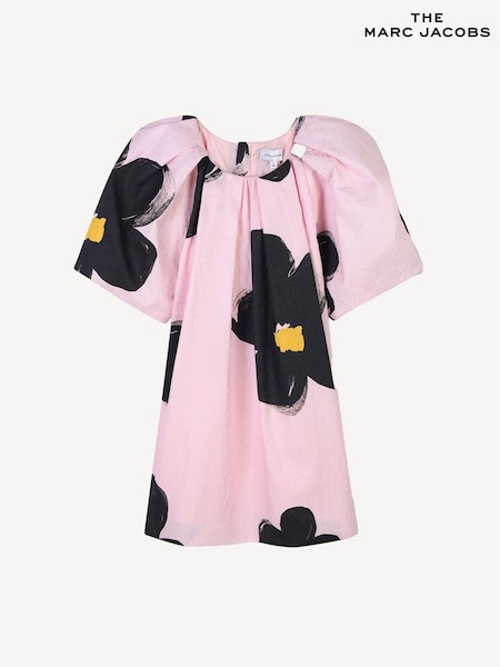 Marc Jacobs Pink Floral Print Mini Dress With Oversized Sleeve Detail (AN6873) | £145