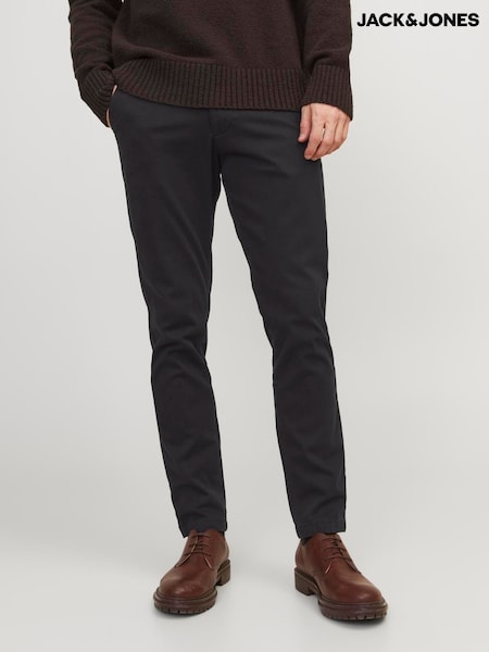JACK & JONES Black Slim Fit Chino Trousers (AN6899) | £25
