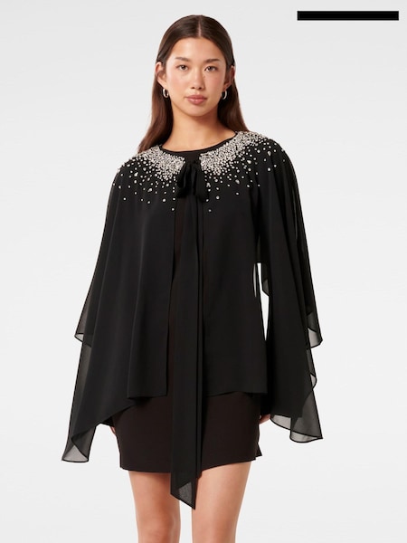 Forever New Black Rina Rhinestone Mini Dress (AN7013) | £115