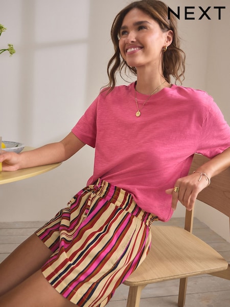 Pink Stripe Short Set Pyjamas (AN7024) | £26