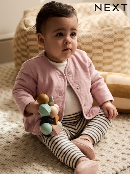 Pink Jersey Quilted Baby Jacket (0mths-2yrs) (AN7120) | £0