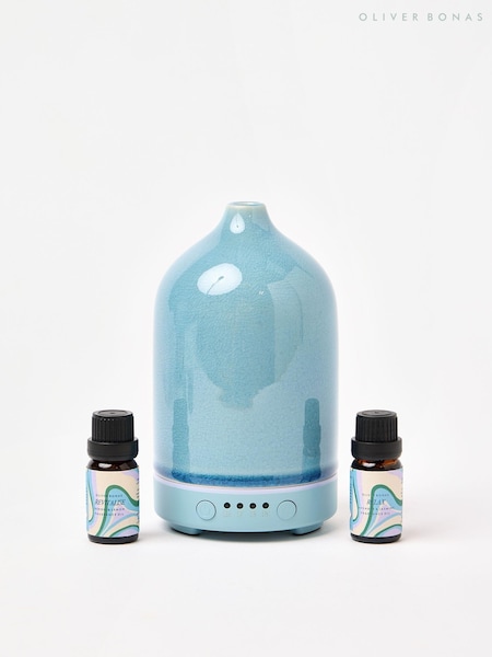 Oliver Bonas Blue Unwind Electric Aroma Diffuser  Frag Set (AN7176) | £58