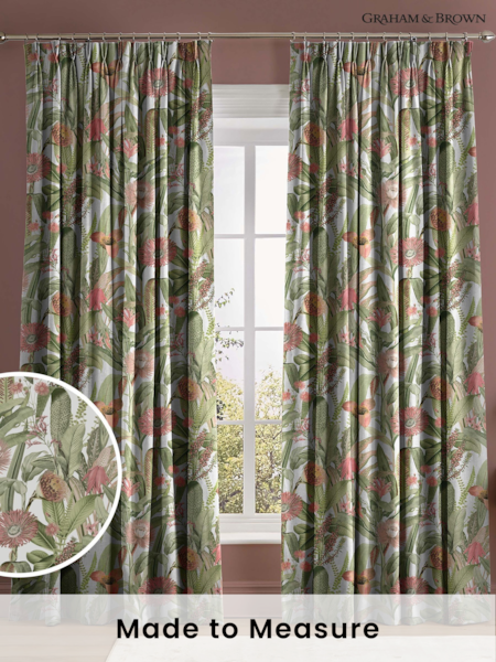 Graham & Brown Lush Pink Tigerlily Made to Measure 100% Cotton Curtains (AN7190) | £119