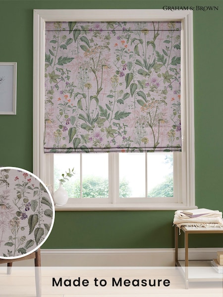 Graham & Brown Blush Pink Edulis Made to Measure 100% Cotton Roman Blind (AN7235) | £99