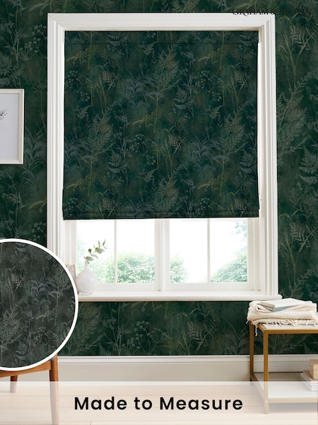 Graham & Brown Emerald Green Restore Made to Measure 100% Cotton Roman Blind (AN7236) | £99