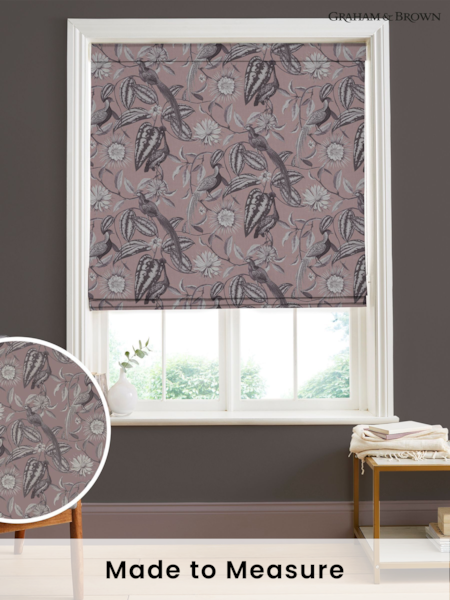 Graham & Brown Mulberry Purple Amhersts Garden Made to Measure 100% Cotton Roman Blind (AN7242) | £99