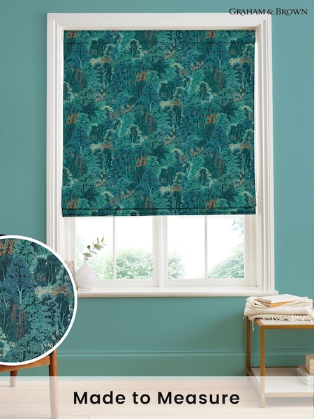 Graham & Brown Majestic Green New Eden Made to Measure 100% Cotton Roman Blind (AN7247) | £99