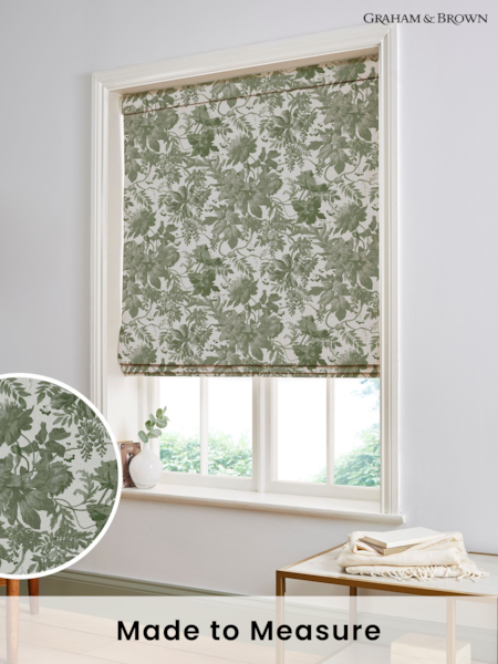 Graham & Brown Sage Green Enzia Made to Measure 100% Cotton Roman Blind (AN7256) | £99