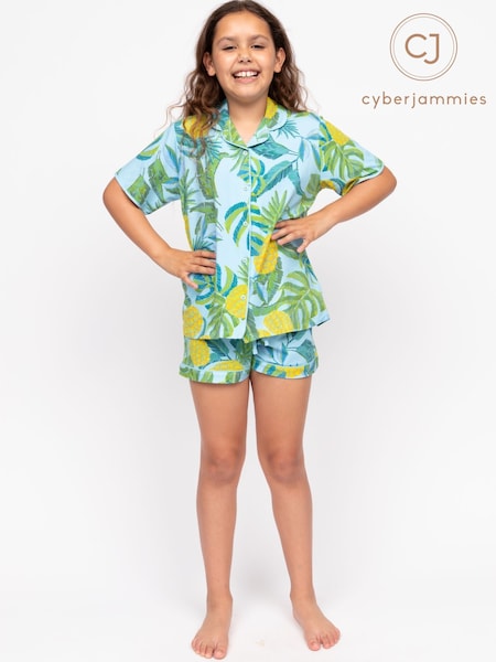 Cyberjammies Blue Minijammies Printed Jersey Shorts Set (AN7402) | £22