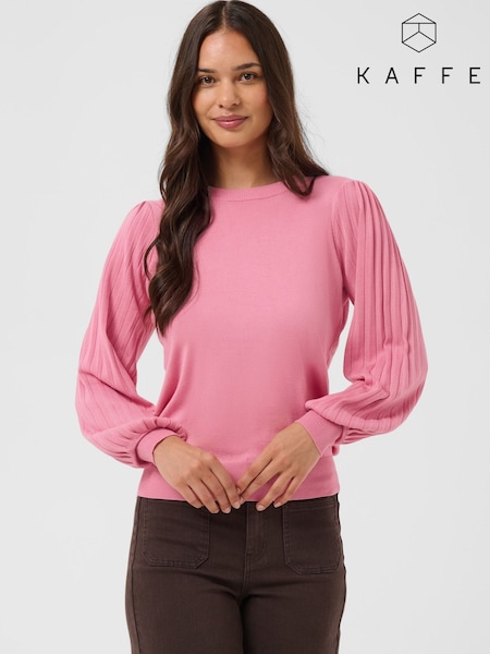 Pink - Kaffe Lone Long Sleeve Knit Pullover Jumper