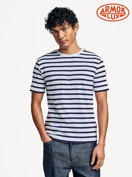 Armor Lux Morgat Breton Stripe Short Sleeve T-Shirt (AN7610) | £50