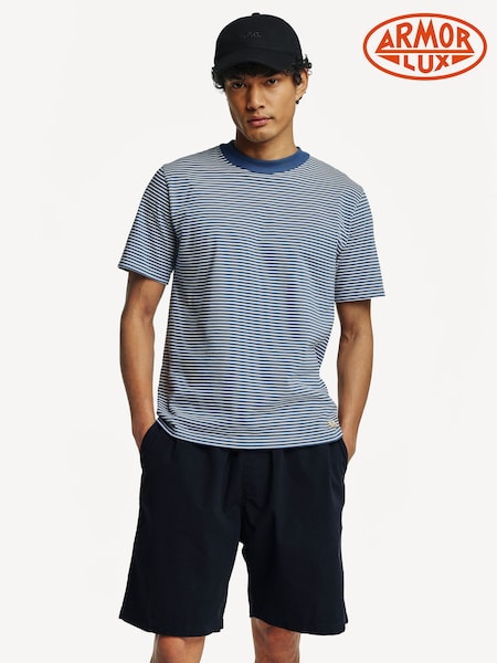 Armor Lux Blue Heritage Ripstop Drawstring Shorts (AN7626) | £90