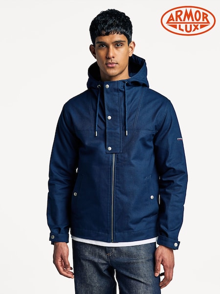 Armor Lux Blue Zip Up Jacket (AN7627) | £155