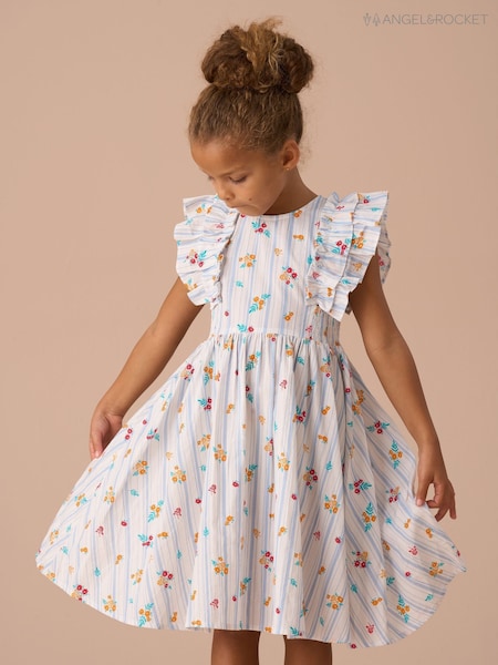 Angel & Rocket Blue Francesca Shirred Panel Dress (AN7647) | £32 - £36