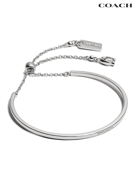 COACH Silver Tone Slider Bangle Bracelet (AN7853) | £75