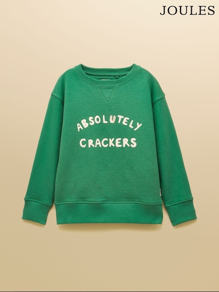 Joules Kids' Sundaze Green Crew Neck Sweatshirt (AN7888) | £16 - £18
