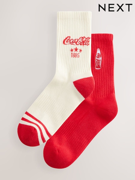 Coca-Cola Embroidered Cushion Sole Ribbed Sport Ankle Socks 2 Pack (AN8126) | £12