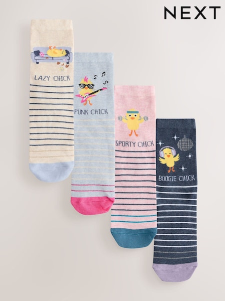 Novelty Slogan Chicks Ankle Socks 4 Pack (AN8131) | £10