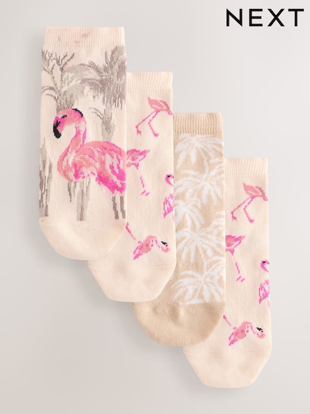 Flamingo Trainer Socks 4 Pack (AN8136) | £9