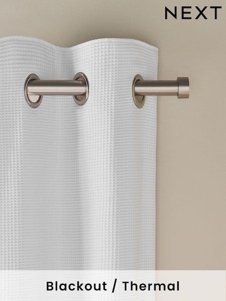 White Waffle Eyelet Eyelet Curtains (AN8161) | £55 - £135