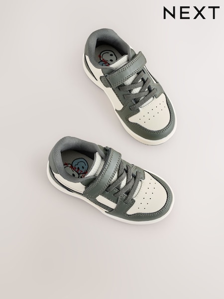 Khaki Green Touch Fastening Elastic Lace Trainers (AN8170) | £21 - £24