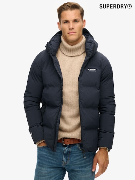 Superdry Blue Hooded Boxy Puffer Jacket (AN8666) | £120
