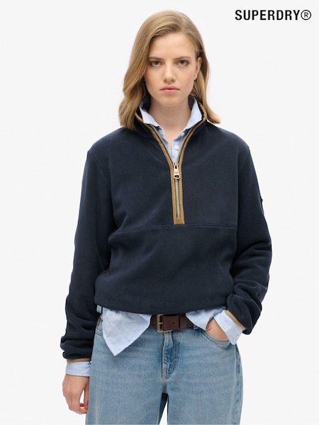 Superdry Blue Estate Half Zip Fleece (AN8669) | £70
