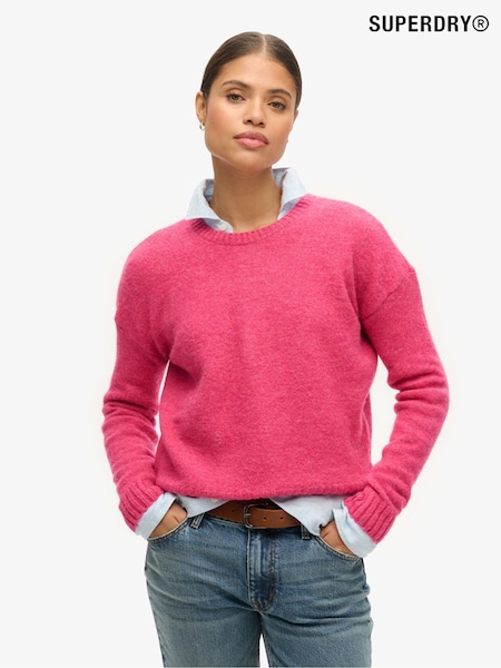 Superdry Pink Essential Crew Neck Jumper (AN8687) | £45