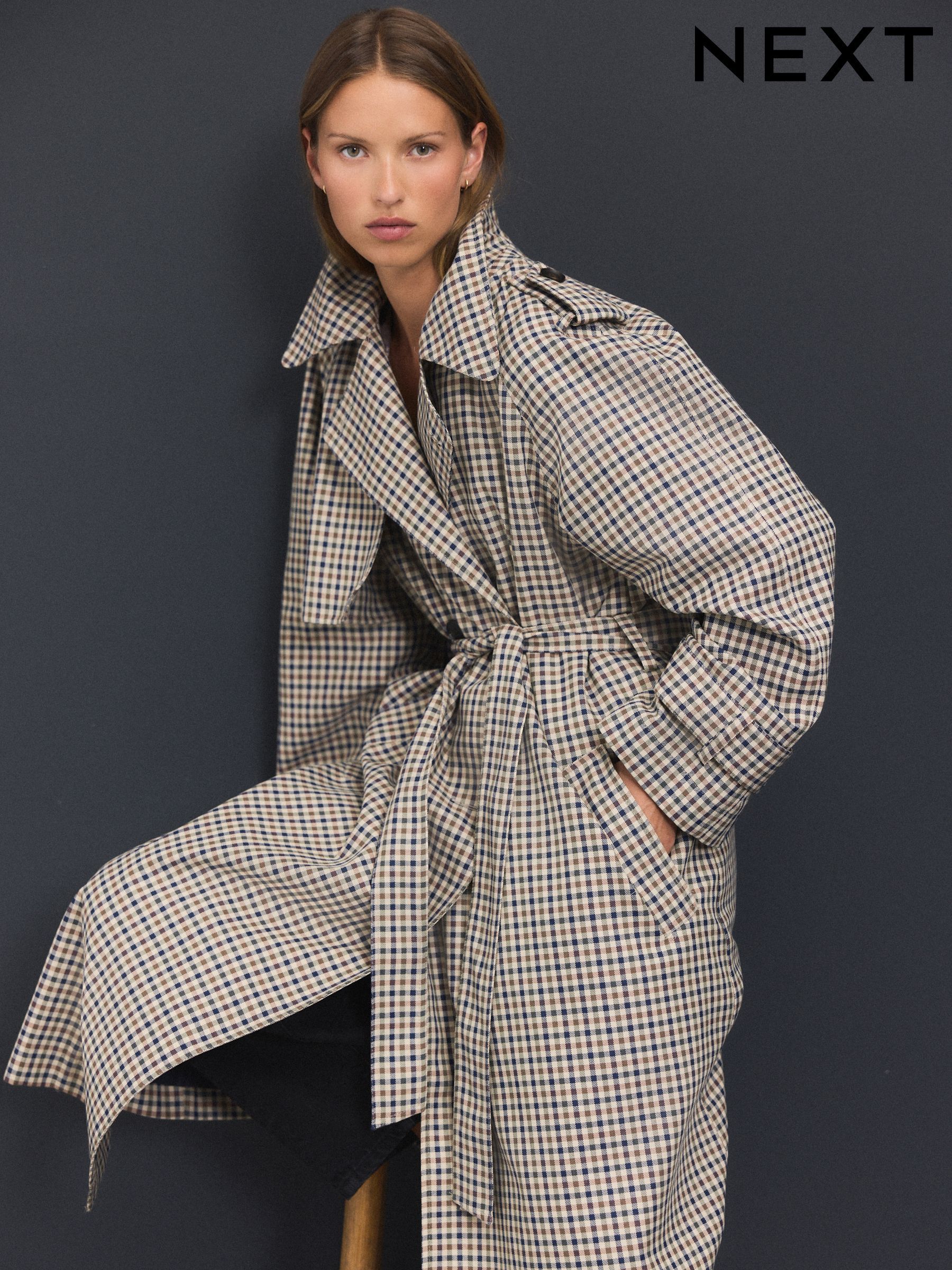 ジャケット・アウター LIDNM WOOL CHECK TRENCH COAT JULES TRENCH COAT IN CHECK