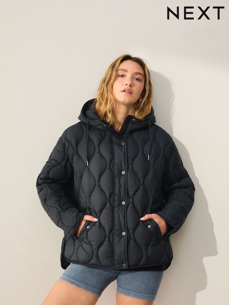 Black Lightweight Quilted Jacket (AN8750) | £50