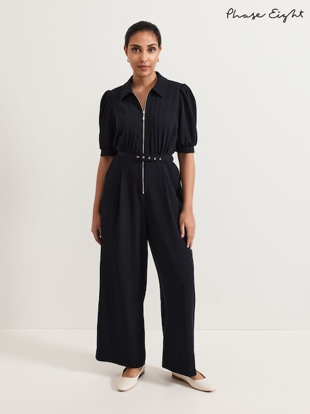 Phase Eight Blue Petite Candice Zip Jumpsuit (AN8764) | £119