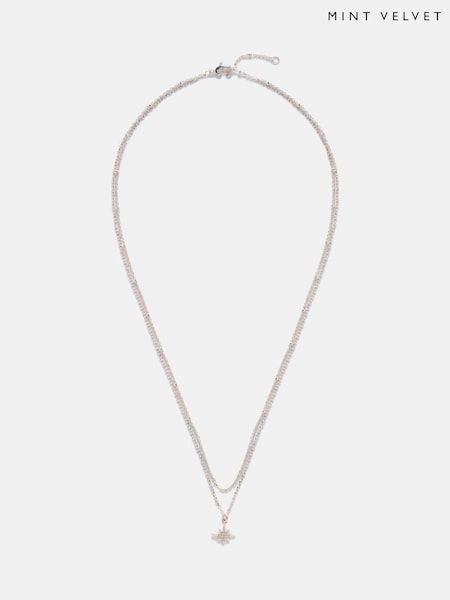 Mint Velvet Silver Plated Star Necklace (AN8801) | £49
