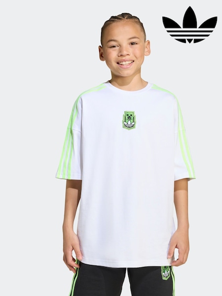adidas Originals White x Minecraft Graphic T-Shirt Kids (AN9020) | £25