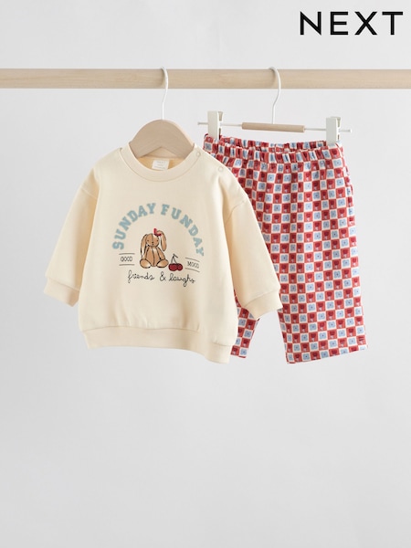 Ecru Baby Sweatshirt and Trousers Set  2 Piece (0mths-2yrs) (AN9100) | £14 - £16