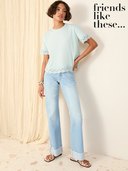 Friends Like These Blue Lace Trim T-Shirt (AN9173) | £26