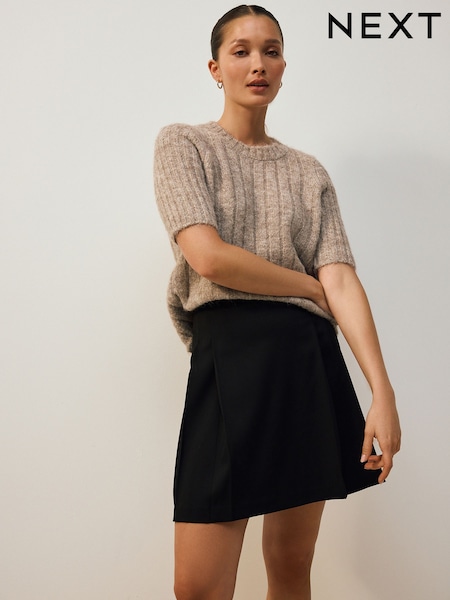 Black Mini Pleated Skirt (AN9216) | £25