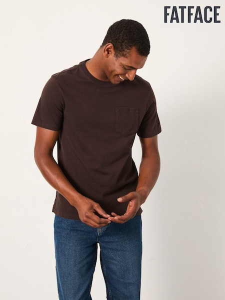 FatFace Cove Chocolate Brown Cove Pocket Tshirt (AN9531) | £25