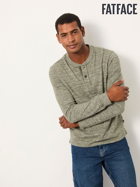 FatFace Compton Green Haze Twist Long Sleeve Henley (AN9549) | £42
