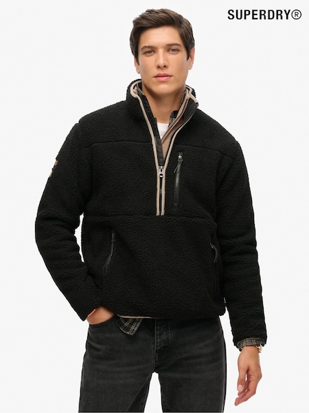 Superdry Black Outdoor Half Zip Boxy Fleece (AN9606) | £70