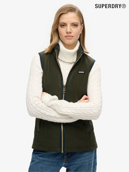 Superdry Green Estate Fleece Gilet (AN9614) | £65